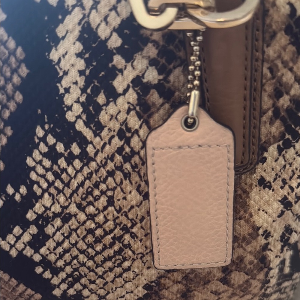 Coach Brown Python Print Tote Bag - image 4